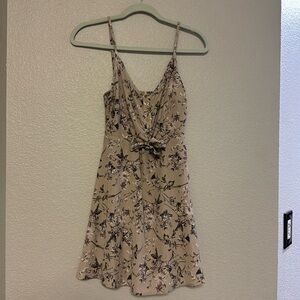 Floral summer dress with front tie